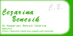 cezarina bencsik business card